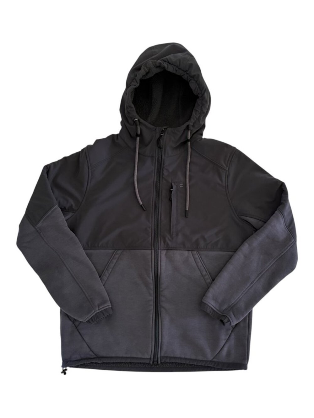 Free Fly Men's Full Zip Fleece Lined Hooded Jacket Gray Size Medium